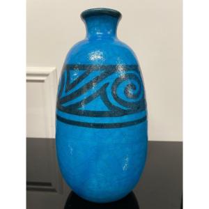 Raoul Lachenal - Art Deco Ceramic Blue Vase